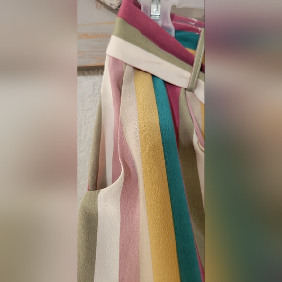 RAILS Gigi Farrah Stripe Belted 100%  Silk Shorts Size M - Picture 9 of 15